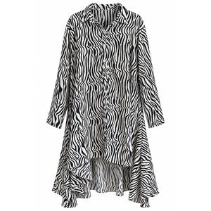 NWT Step in Style Zebra Shirt Dress One Size High Low Hollywood Glam MSRP $60